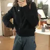 Cárdigan de Punto Morado con Piel de Mapache para Mujer, Estilo Nuevo Otoño Invierno, Suave, Cuello Redondo, Abrigo Suéter de Cachemir