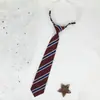 Corbata de moño para hombre Corbata de moño para mujer Floral Versátil JK Uniforme japonés Sin banda elástica Material escolar Jardín de infantes Rayado Estilo Campus