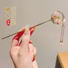 Novo grampo de cabelo antigo estilo chinês com borla para mulheres, elegante e versátil, adequado para Hanfu, cheongsam e penteados presos