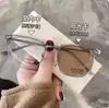 Novos óculos de meia armação para sobrancelha com anti-luz azul, alta costura, adequados para rostos redondos, personalizados, emagrecedores, óculos de grau com armação quadrada de metal