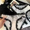 Ventas Directas de Fábrica Superventas Transfronterizos Panties de Encaje Sexy Estilo Puro Deseo Mallas sin Costuras Cintura Media-Baja Calzones de Malla para Mujer