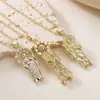 Aogu Joyería Religiosa Transfronteriza Chapado en Cobre Oro de 18 Quilates Incrustado con Circonita Colgante de Collar de Dios de la Muerte Sacerdote para Mujeres Collar Personalizado Nuevo