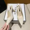 Sandalias Abiertas de Tacón Alto de Punta Fina Color Nude Estilo Francés para Mujer, Punta Cerrada con una Sola Tira y Tacón Grueso, Nuevo Modelo Primavera/Verano 2025