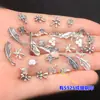 Prata Esterlina S925 Pingente de Pena Folha Finamente Trabalhado Joia de Cristal Pulseira Trançada Colar Acessórios Artesanais DIY