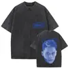 Camiseta Vintage Lavada Nsqk Aoou Piensa en Mí Nuevo Álbum 2025 para Hombre Hip-Hop Gótico