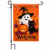 Temu bandeira de jardim de outono para Ação de Graças transfronteiriça abóbora Halloween fantasma linho com impressão dupla face bandeira decorativa