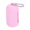 Bolsa de armazenamento de toalha de silicone para atividades ao ar livre, camping e esportes, bolsa de armazenamento de toalha pequena de secagem rápida, mini portátil com gancho