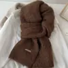 Cachecol de Tricô Liso Mistura de Alpaca de Fábrica Feminino Inverno Novo Estudante Senso Avançado Cachecol de Lã para Casal