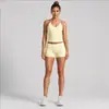 Conjunto de roupa de yoga transfronteiriço para mulheres, secagem rápida, lindo design nas costas, conjunto de colete para esportes ao ar livre, conjunto casual para corrida e fitness