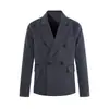 Traje casual de rayas verticales para hombre, primavera y otoño, con una abertura central en la espalda, chaqueta cruzada de un botón y pantalones rectos holgados