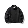 Yidao Vintage 2026 Otoño Nuevo Tendencia Retro Japones Color Sólido Holgada Cuello Alto Lavada Chaqueta Harrington para Hombre