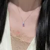 Collar de gota de agua morada con microincrustaciones de circonita estilo coreano para mujer, elegante y sofisticado, cadena de clavícula de nicho, accesorio de moda y versátil