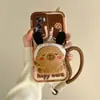 Adecuado para Muñeco de Felpa con Trasero Realmec75 Reno12 Transfronterizo Oppo Funda para Teléfono Móvil Lote Oso Fresa Cuerda de Mano