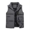 Chaleco de Algodón, Chaleco de Algodón Relleno, Chaqueta de Algodón para Exteriores, Talla Grande para Hombre, Casual Versátil, Cuello Alto, Corte Holgado