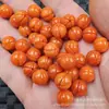 Jade Imitación Jade Rojo Calabaza Perlas Perlas Redondas Jade Perlas Sueltas Cuarzo Naranja Roca de Jade Loto Accesorios de Joyería Perlas