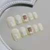 Uñas Postizas Usables para Niños, Uñas Postizas Cortas Usables, Parches de Uñas Postizas Removibles de Alta Gama, Manicura Fresca Pequeña al por Mayor