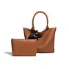 Bolsa tote grande de alça dupla, tecida à mão, bolsa de ombro estilo cesta casual e fashion, bolsa de mão elegante para o dia a dia