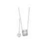 Colar de Casal em Prata Pura 925 com Cintura Fina, Design Exclusivo, Estilo Levemente Luxuoso, Corrente para Clavícula com Pingente de Rosa, Presente para o Festival Qixi