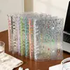 Capa Premium para Caderno de Folhas Soltas, Transparente e Fresca em PVC com Duplo Fecho, Porta-Cartões para Planner A5 com Capas Coloridas Substituíveis