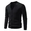 Exportação Transfronteiriça Novo Tricô Casual Masculino Moda Torcido Solto Decote V Cardigã Suéter Jaqueta Top Masculino