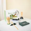 Juego de Té Matcha Rústico Estilo Japonés con Pintura de Paisaje, Tazón de Matcha con Pico, Batidor de Té de Cerámica, Juego de 8 Piezas en Caja de Regalo para Envío Transfronterizo
