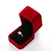 Caja de Joyería de Terciopelo Caja Personalizada Roja y Negra para Anillos Caja de Empaque para Joyería Nuevo Par de Cajas para Anillos Aretes Caja de Joyería Logo