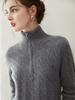 Suéter de Cashmere 100% Puro com Zíper Meio Alto Outono e Inverno Novo Suéter Básico Feminino com Trança Estilo Doce Suéter Pulôver Curto