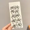 Laços de Cabelo Pequenos de Prata para Meninas, Faixas de Cabelo Trançadas para Bebês, Elásticos de Cabelo de Alta Elasticidade