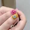 [Cai Xing Mengtian] Estilo Ins Infantil Lindo Dibujos Animados Graffiti Estrella Dulce Fresco Sexy Estilo Uñas Cortas Puras Hechas a Mano