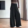 Pantalones de Traje Rectos para Mujer Color Café Retro, Nuevos de Otoño de Cintura Alta con Caída Estilo Old Money de Pierna Ancha Casuales