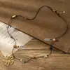 2026 Collar Retro de Cuerda Tejida a Mano con Cuentas de Acero de Titanio para Mujer Diseño de Nicho Estilo Étnico Cadena para Suéter Accesorios de Flor