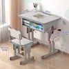 Juego de Mesa y Silla de Estudio para Niños Escritorio Escritorio para Escribir en Casa Apartamento Pequeño Estudiantes de Primaria y Secundaria Pueden Levantar el Escritorio para Tareas