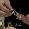 Horquilla de Perlas de Estilo Fragante Horquilla de Camelia Vintage Clip Lateral para Flequillo Estilo Francés Elegante Adorno para la Cabeza de Primavera Temprana para Mujer