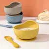 Nuevo Explosiones Bebé Silicona Comida Tazón Grado Alimenticio Caracol Ventosa Tazón Succión Fuerte Antideslizante Anticaída Bebé Comida Tazón