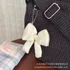 Coreia do Sul Dongdaemun Estilo Ins Bolsa Simples com Laço Pingente Cor Pura Tecido de Algodão Coração de Menina Chaveiro Acessórios