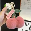 Llavero Colgante de Peluche de Conejo Rex Real con Forma de Cereza Decoración para Bolso
