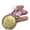 Llavero de Gato Chapado en Oro Colgante de Princesa Buena Suerte Dibujo Animado Gato Kt Cadena para Teléfono Bolso Tejido Venta al por Mayor