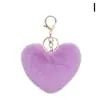 Llavero de Bola de Peluche Arcoíris Llavero con Borla en Forma de Corazón Grande para Mujeres Colgante para Coche Bolso Joyería de Moda