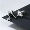 Brincos de Moissanita S925 Prata Esterlina Corte Princesa Quatro Garras 1 Quilate, Brincos Hip-Hop Estilosos e Modernos para Homens