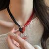 Collar geométrico de amor hueco rojo simple nicho de alto sentido cadena de suéter tendencia de moda collar Joker al por mayor