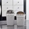 Lixeira Doméstica para Quarto Banheiro Tampa Flip-Top Escritório Aparência Sofisticada Grande Capacidade Cozinha Banheiro Lixeira