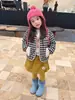 Jaqueta Acolchoada Xadrez para Meninas 2026 Inverno Novo Manga Longa Algodão Espessado Casaco para Bebês Crianças Roupa Quente de Inverno