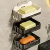 Jabonera para baño, no requiere taladro, montada en la pared, para uso doméstico, con función de drenaje y una práctica repisa de almacenamiento para el baño