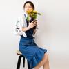 Comercio Exterior Delantal Japonés para Mujer Algodón y Lino Pastoral Retro Flor Pequeña Tienda de Flores Cocina Horneado Tareas Domésticas Impresión de LOGOTIPO