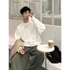 Camiseta de manga larga estilo americano transfronteriza para hombre, camiseta básica de algodón puro, corte holgado, talla grande, jersey de cuello redondo para primavera y otoño