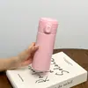 Moderno simples 304 aço inoxidável pea copo portátil bounce cover reta mini copo de água estudante bonito copo térmico