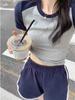 Traje Deportivo para Estudiantes de Verano para Mujer Estilo Coreano Holgado Moda Manga Corta Shorts Traje Casual para Correr Conjunto de Dos Piezas