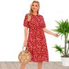 2026 Amazon Nuevo Estilo de Verano Talla Grande Camisa de Manga Corta para Mujer Cuello Camisero Vestido de Rayón Estampado Sq0170