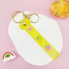 Llavero Colgante de Cordón de Cuero con Letra Transparente Brillante con Accesorios Estilo Muñeca Rellena de Aceite Encanto de Llavero Pulsera Venta al por Mayor
