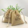 Bolsa de lino al por mayor de fábrica para granos de café, té, miel, cuentas de arroz, pulsera de hilo, bolsa de embalaje, se puede personalizar el logotipo